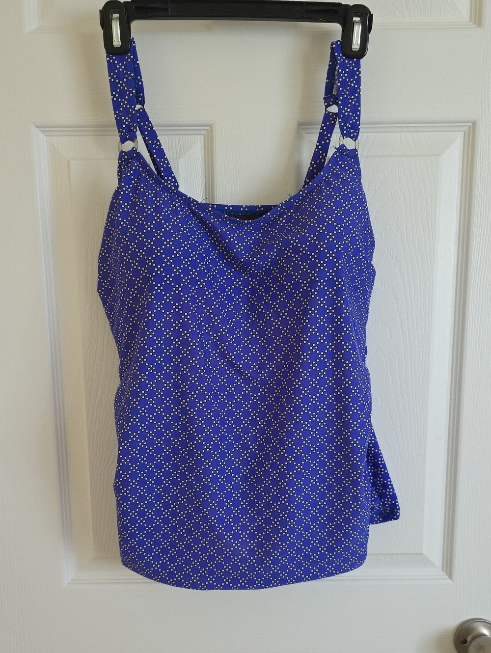 Women’s Royal Blue Polka Dot Tankini Swim Top